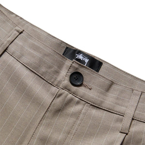 chino skinny shorts in stone | GmarShops | STRIPED VOLUME PLEATED