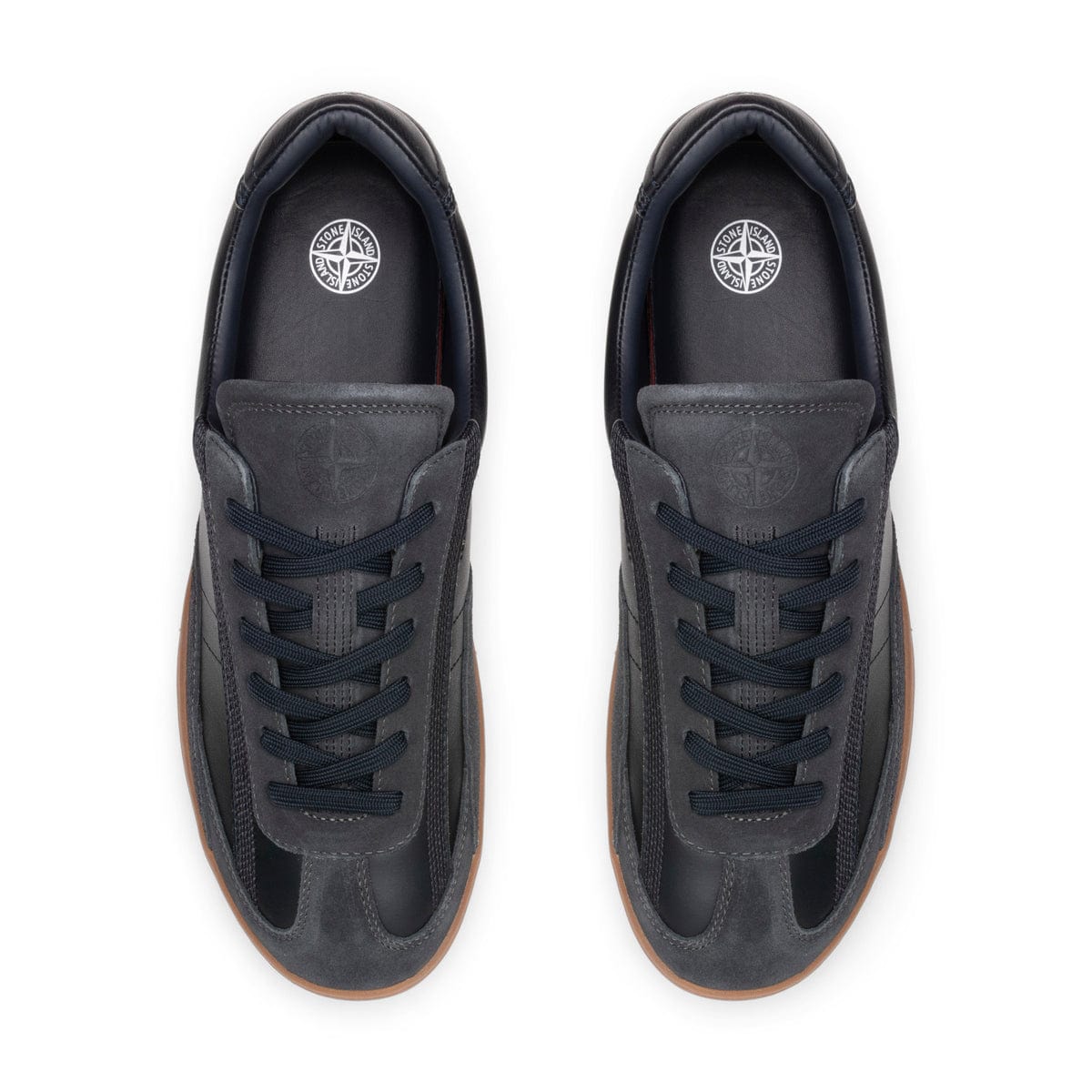 S 0101 Leather And Canvas Sneakers in Black - Stone Island