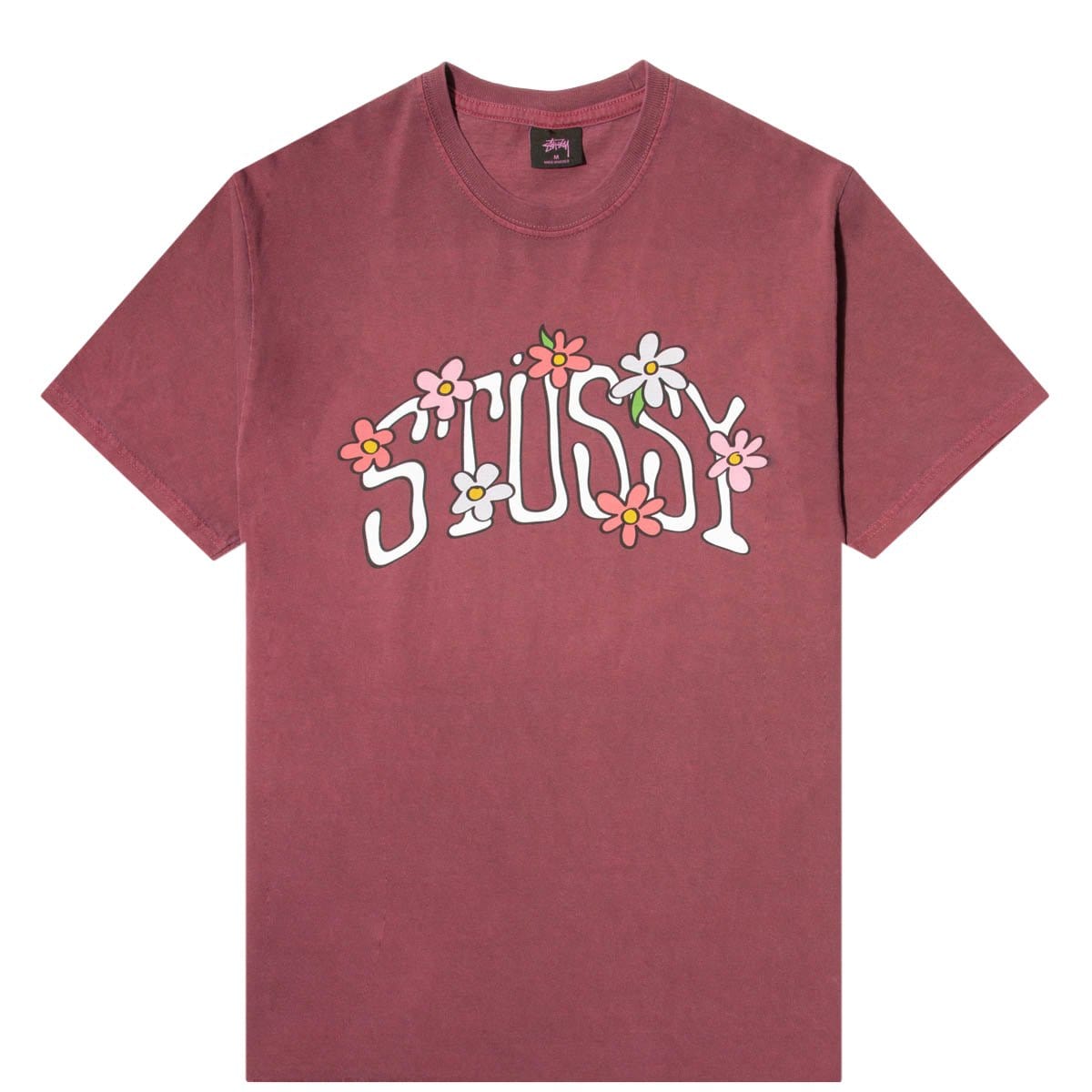 Stüssy T-Shirts FLOWER COLLEGIATE PIG. DYED TEE