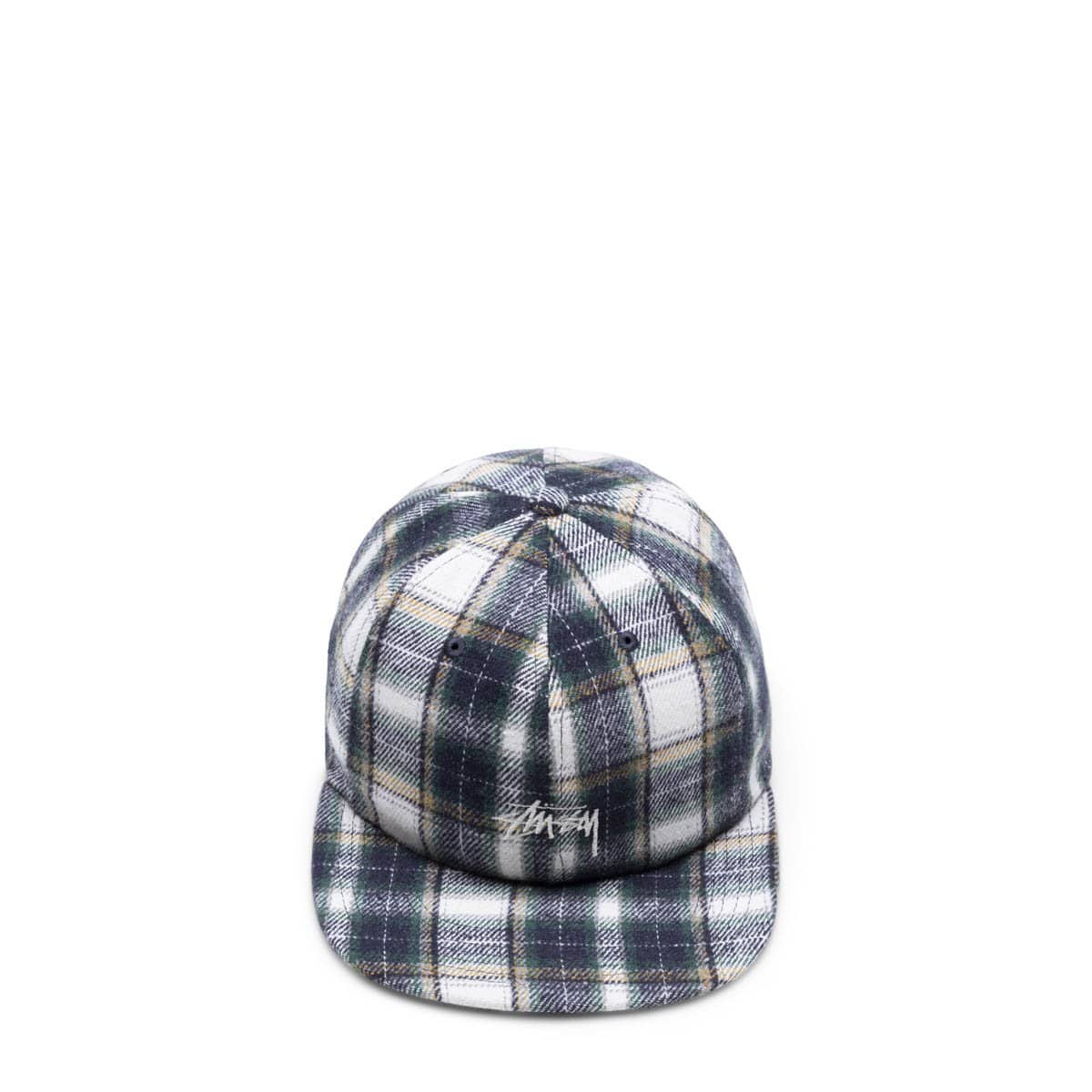 Stüssy Headwear GREEN / O/S FLANNEL PLAID STOCK STRAP BACK