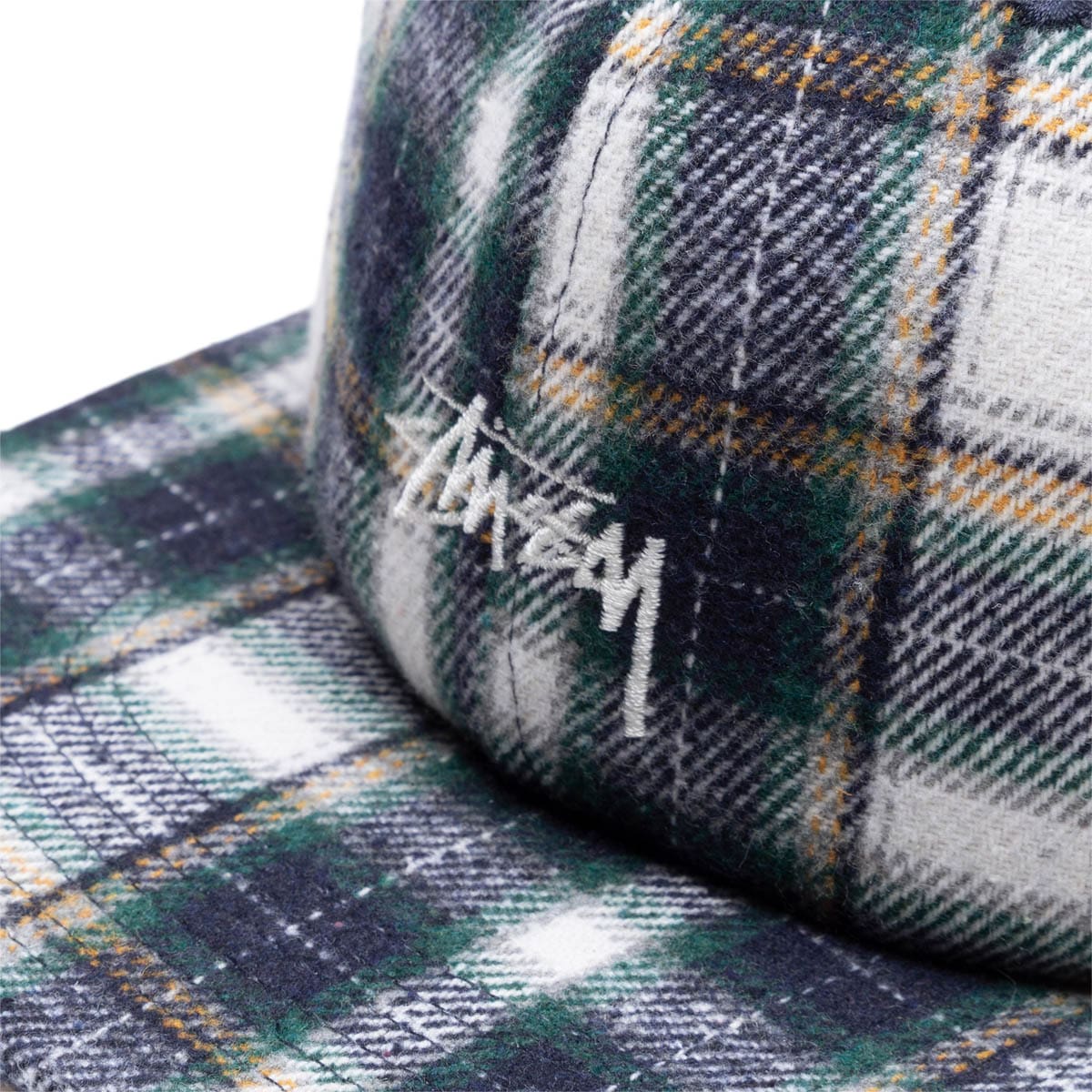 Stüssy Headwear GREEN / O/S FLANNEL PLAID STOCK STRAP BACK