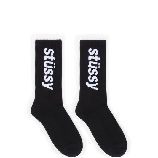 Stüssy Socks BLACK / 8-13 HELVETICA JACQUARD CREW SOCKS