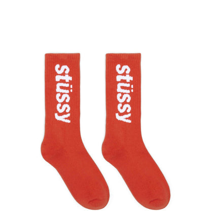 Stüssy Socks ORANGE / 8-13 / 138742 HELVETICA JACQUARD CREW SOCKS