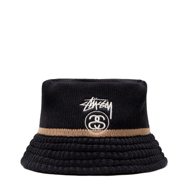 SS-LINK KNIT BUCKET HAT BLACK | Bodega