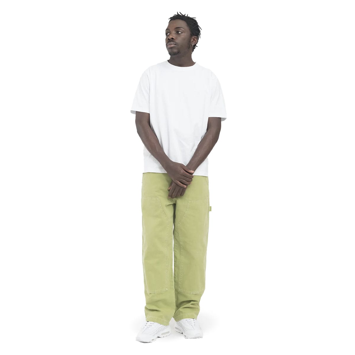 STONE WASHED CANVAS WORK PANT Lime | Bodega