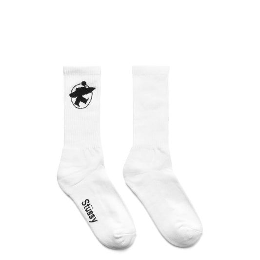 Stüssy Socks WHITE/BLACK / O/S SURFMAN CREW SOCKS