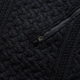 TAKAHIROMIYASHITA The Soloist. Knitwear BLACK / O/S REVERSED DOUBLE ZIP ARAN PATTERN VEST