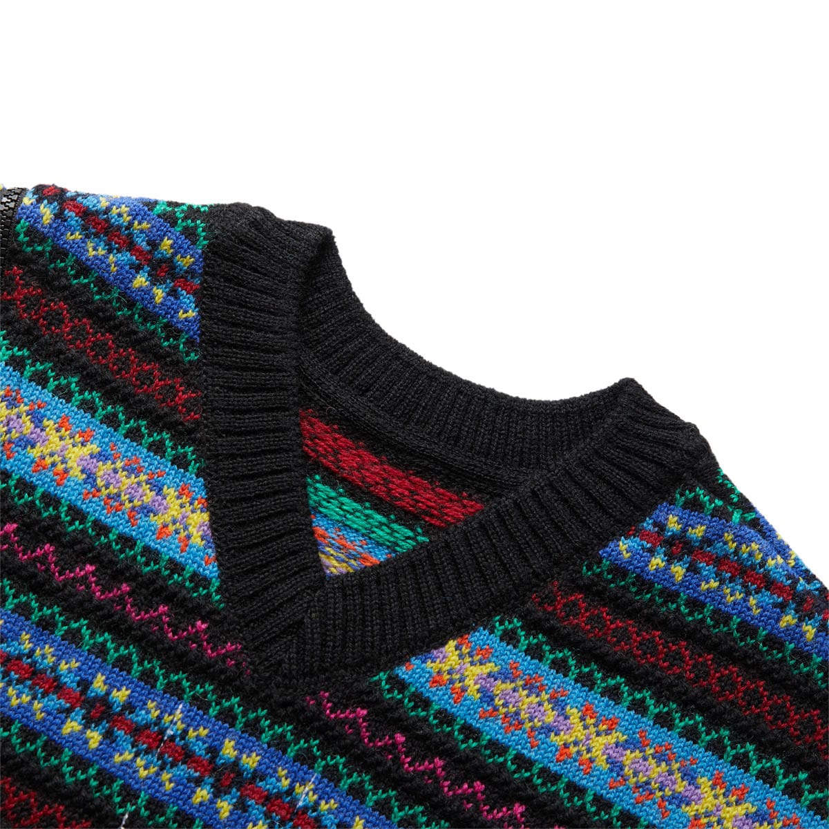 TAKAHIROMIYASHITA The Soloist. Knitwear MULTI / O/S REVERSED DOUBLE ZIP FAIR ISLE PATTERN VEST