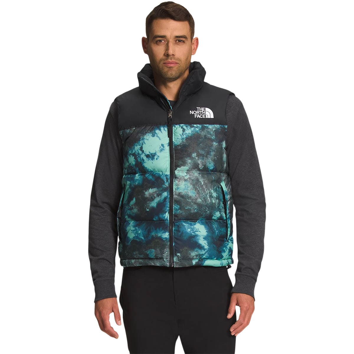 The North Face PRINTED 1996 RETRO NUPTSE VEST WASABI ICE DYE PRINT