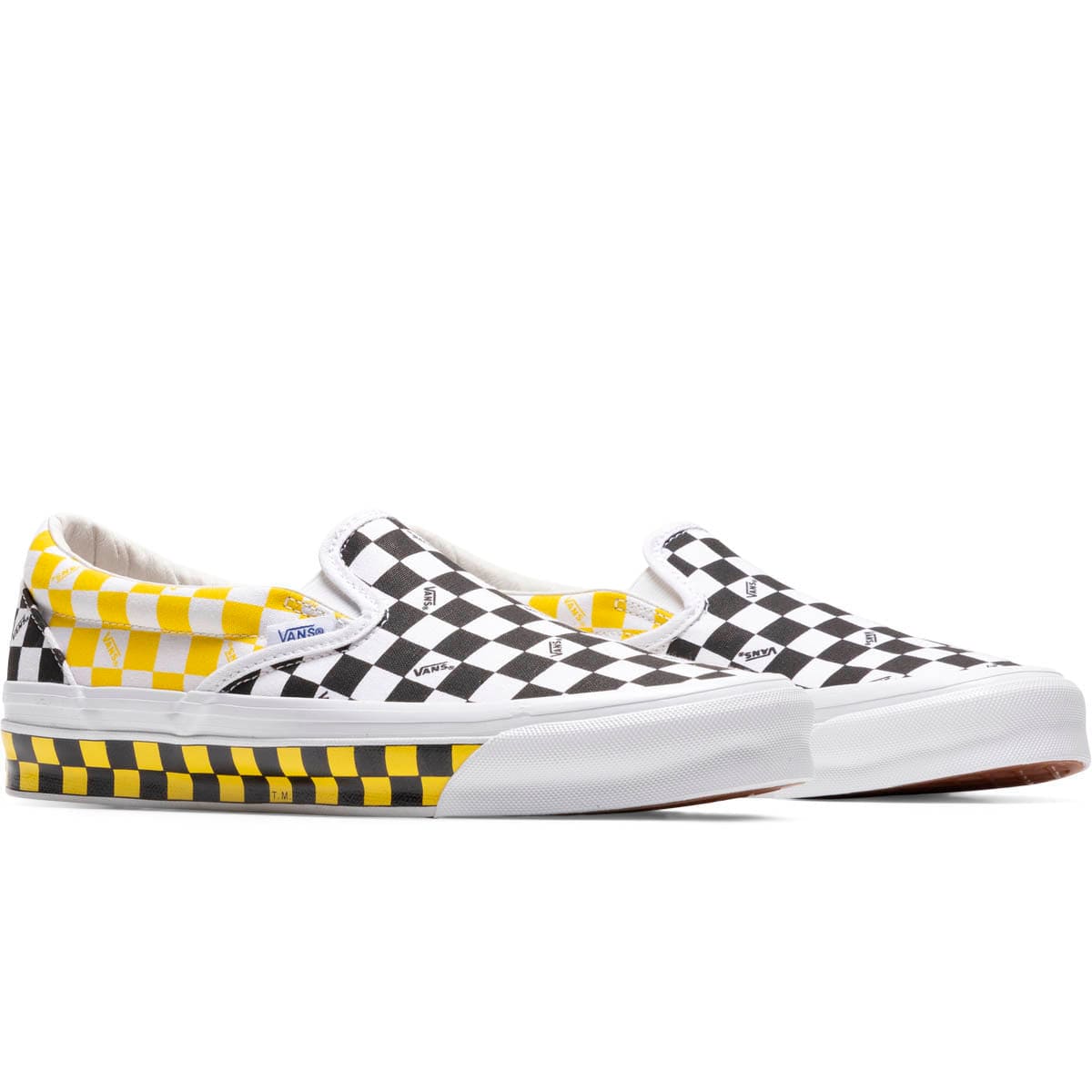 Vans Yellow Classic Checkerboard Slip-On Sneakers
