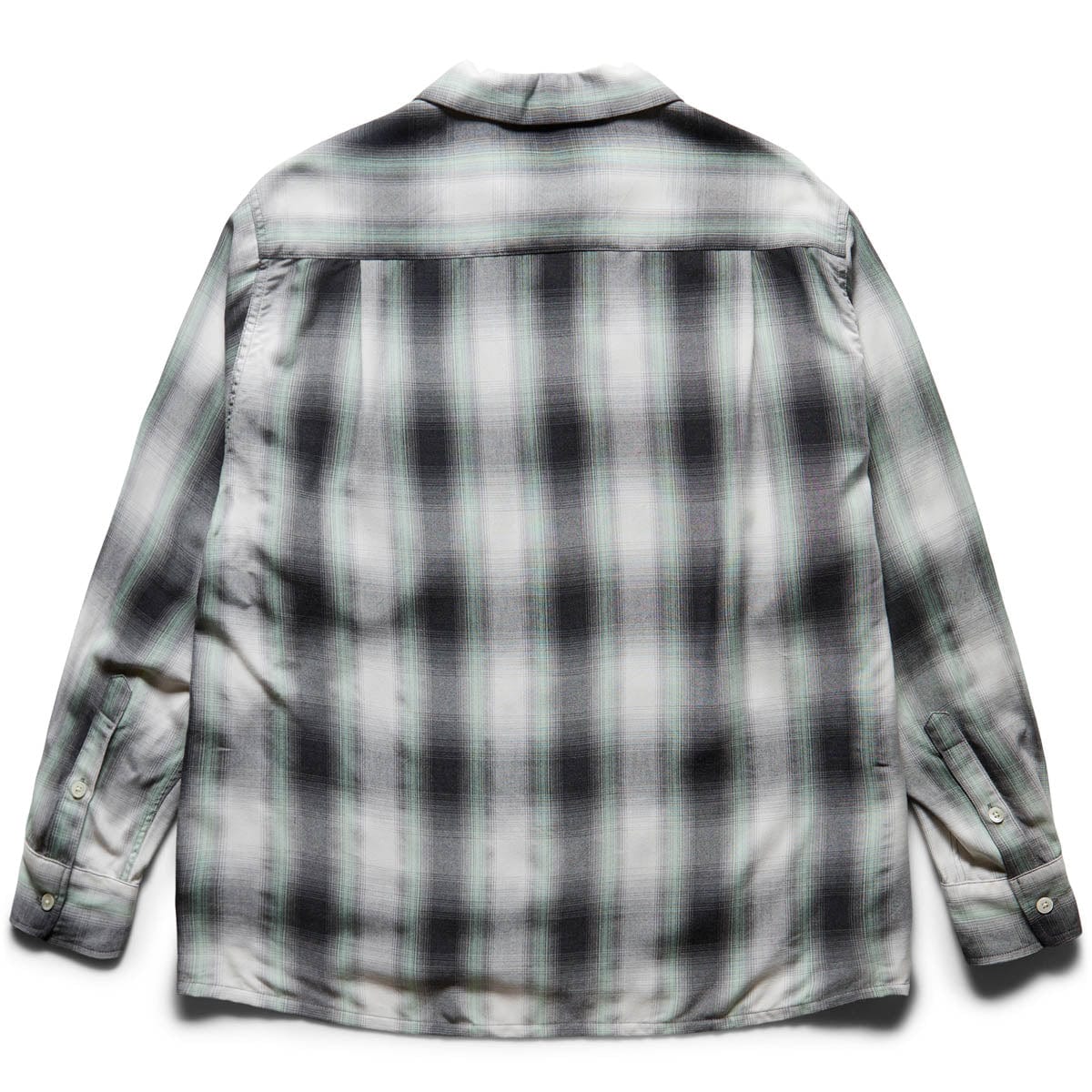 Wacko Maria Shirts OMBRE CHECK OPEN COLLAR SHIRT L/S (TYPE-1)