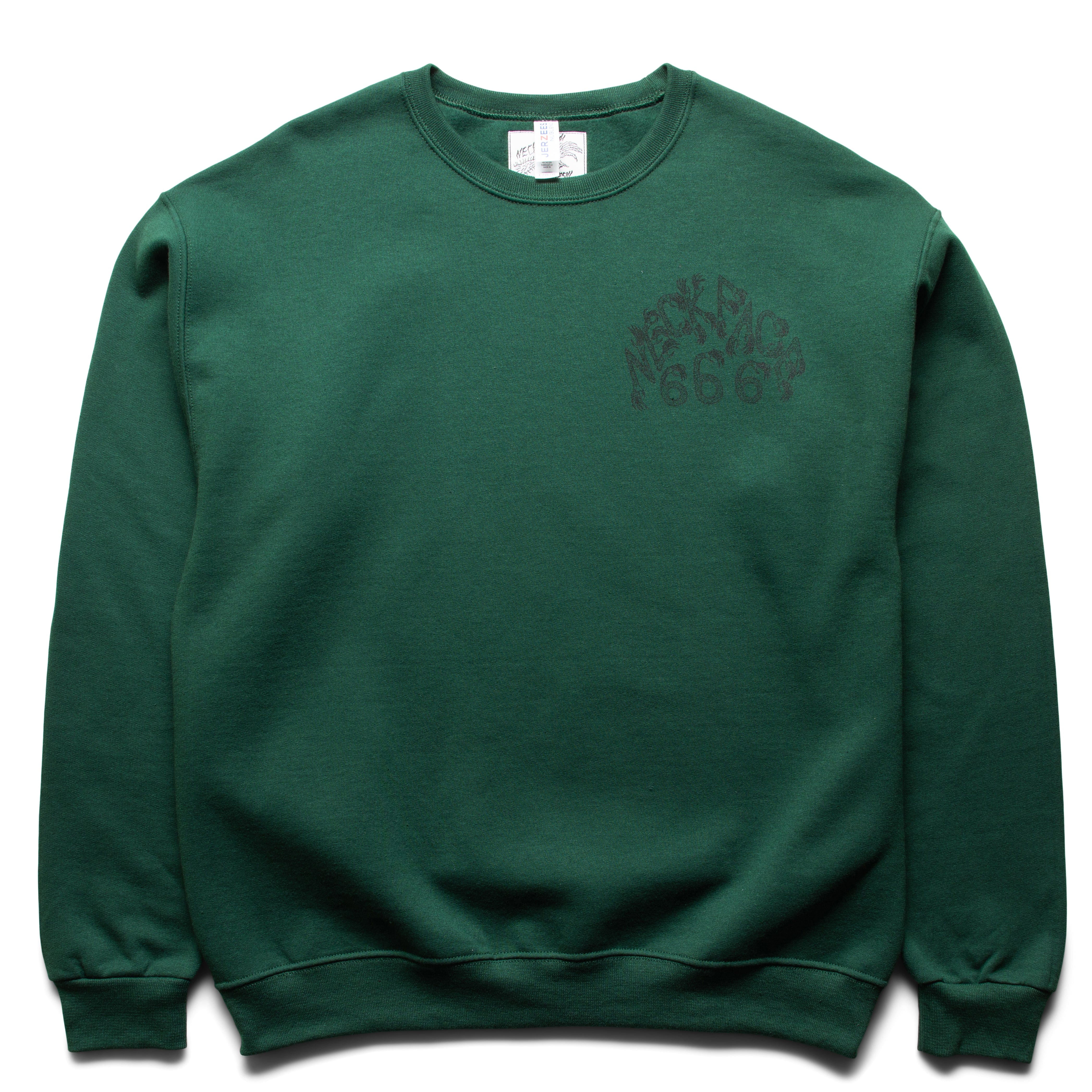 NECK FACE / CREW NECK SWEAT SHIRT Green – Bodega