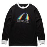 X-Girl T-Shirts RAINBOW RINGER L/S TEE