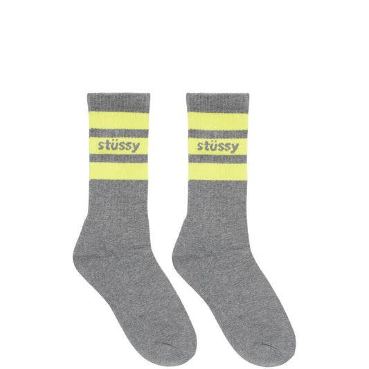 Stüssy Bags & Accessories GREY HEATHER/LIME / O/S STUSSY SPORT CREW SOCKS