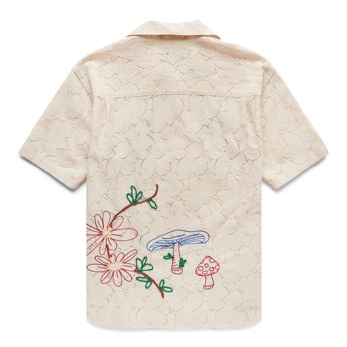 Andersson Bell Shirts FLOWER MUSHROOM EMBROIDERY OPEN COLLAR SHIRT