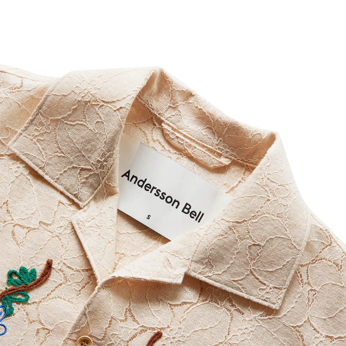 Andersson Bell Shirts FLOWER MUSHROOM EMBROIDERY OPEN COLLAR SHIRT