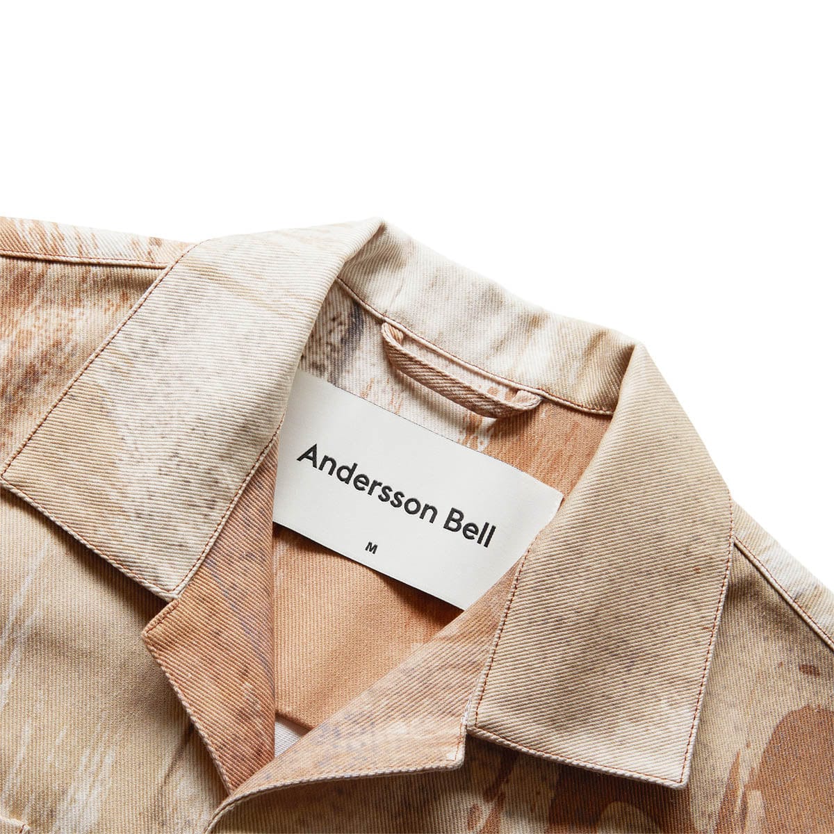 Andersson Bell Shirts TAWNEY BEIGE PRINT OPEN COLLAR SHIRT