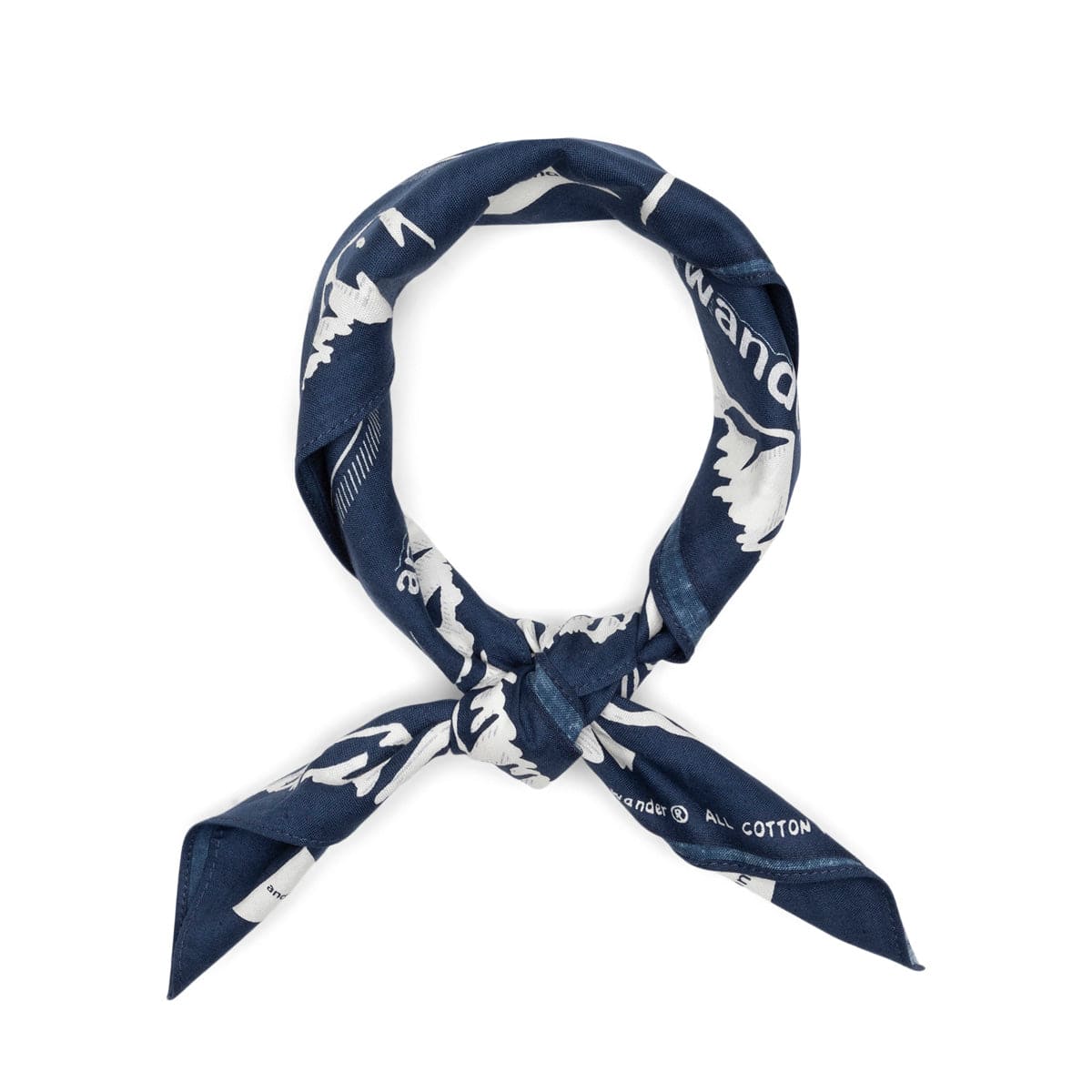 and wander Odds & Ends NAVY / O/S REFLECTIVE WORDS BANDANA