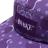 Awake NY Headwear PURPLE / O/S BIG PAISLEY 5 PANEL CAP