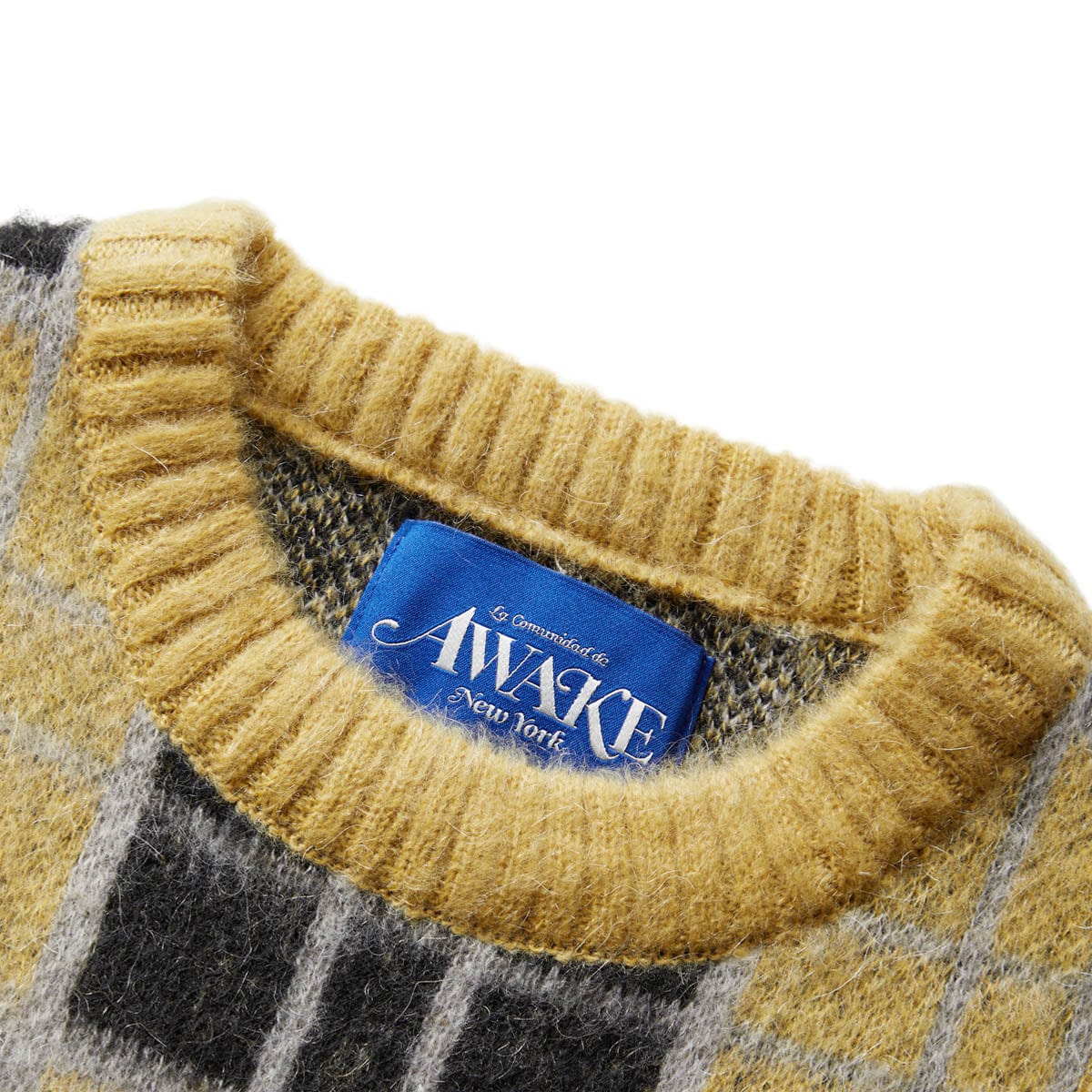 Awake NY Knitwear CHECKERED MOHAIR SWEATER