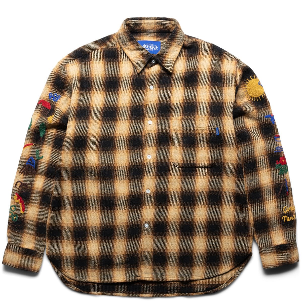 Awake NY Shirts OMBRE PLAID CAMP FLANNEL SHIRT