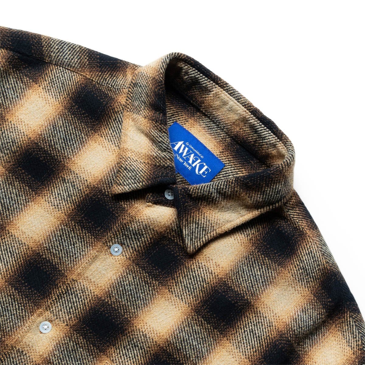 Awake NY Shirts OMBRE PLAID CAMP FLANNEL SHIRT