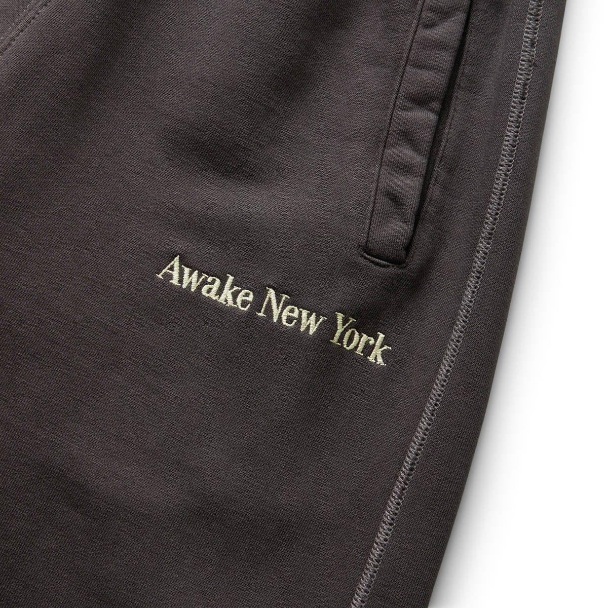 Awake NY Bottoms PIGMENT DYED EMBROIDERED SWEATPANTS