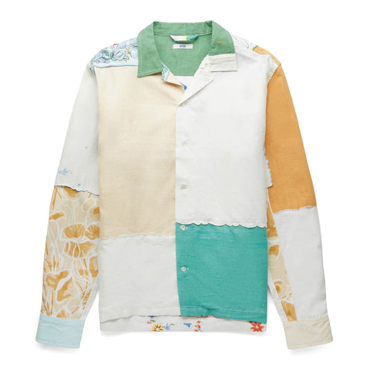 BODE Shirts PATCHWORK NAPKIN LONGSLEEVE SHIRT