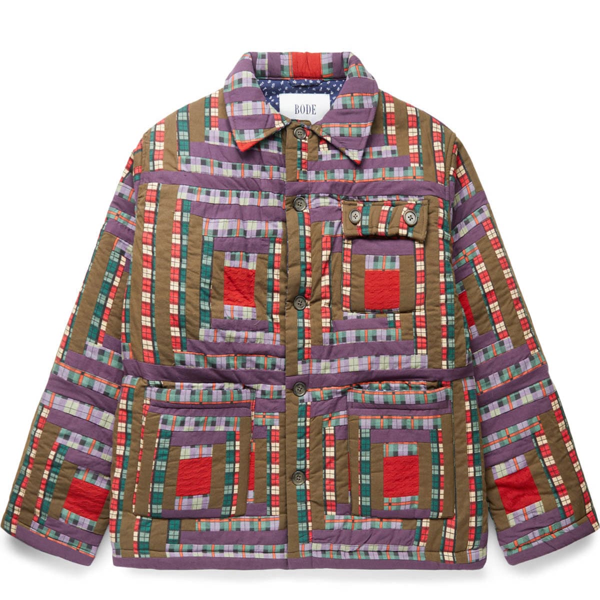 BODE Outerwear PLAID LOG CABIN QUILT JACKET