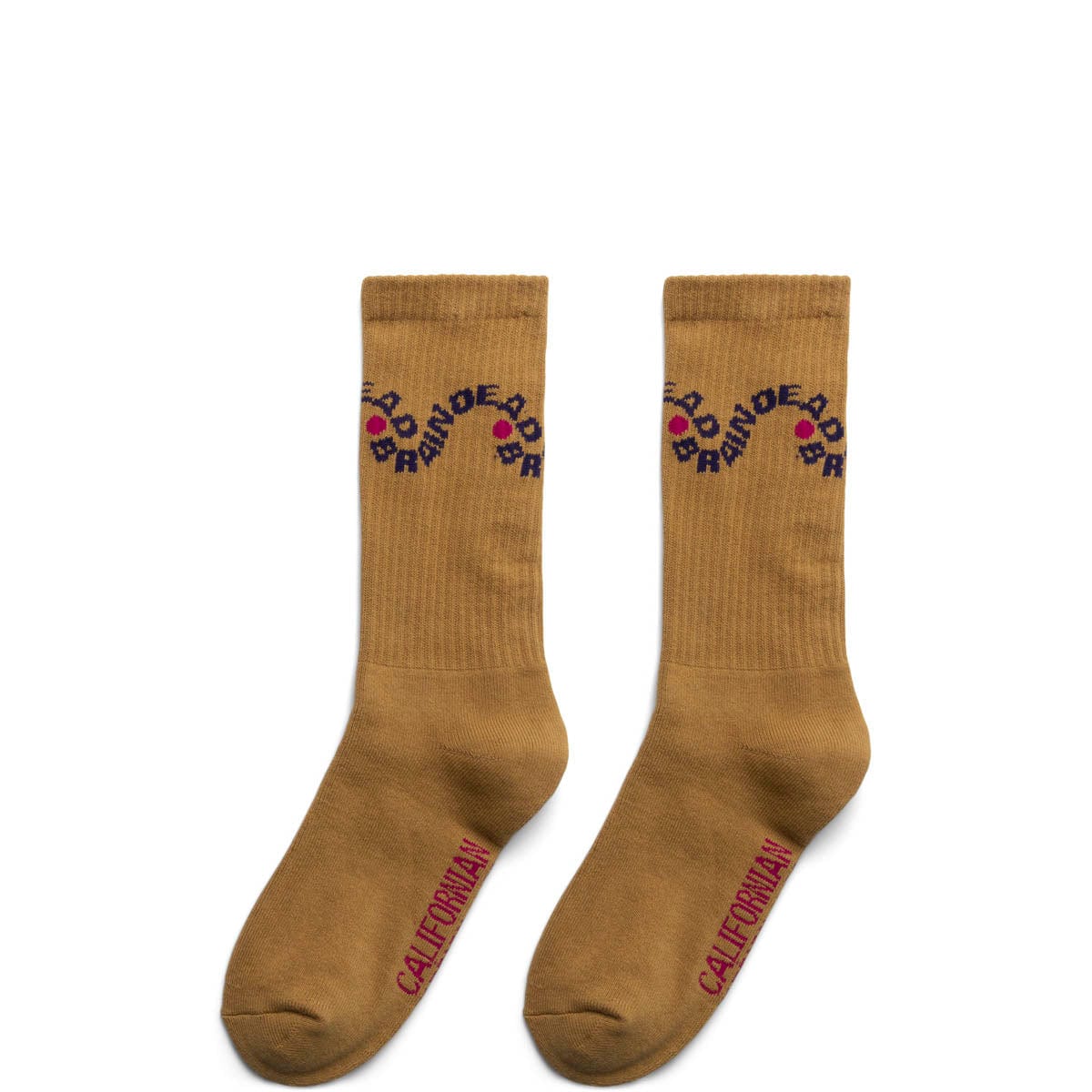 Brain Dead Socks BROWN / O/S BD WAVES SOCK