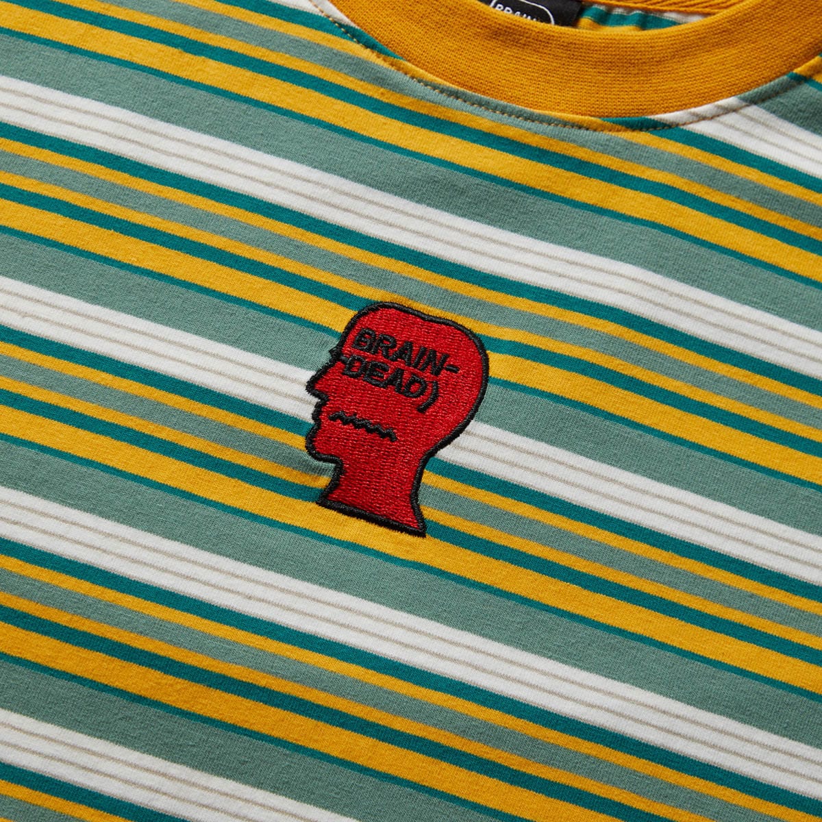 Brain Dead CLASSICS STRIPED BABY TEE GREEN MULTI