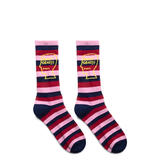 Brain Dead Socks NAVY / O/S STRIPED LOGO HEAD SOCK