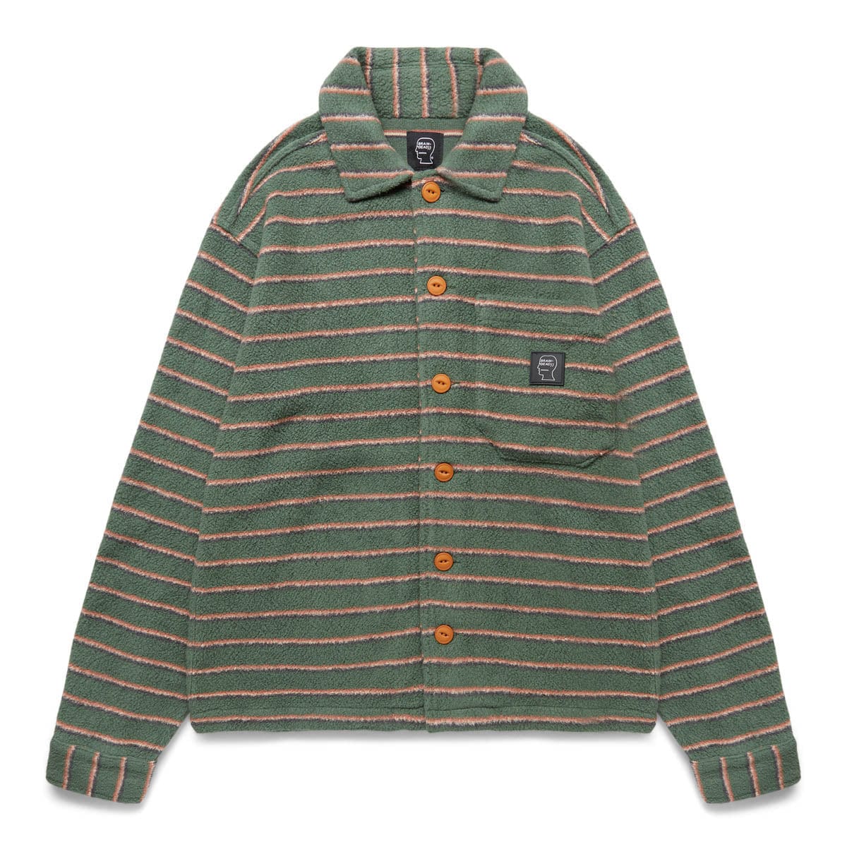 Brain Dead Shirts STRIPED MICRO SHERPA OVERSHIRT