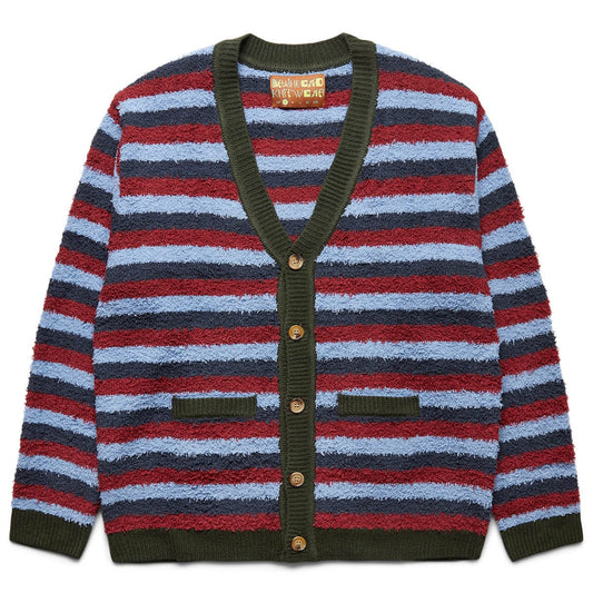 Brain Dead Knitwear TEDDY FUR STRIPED CARDIGAN