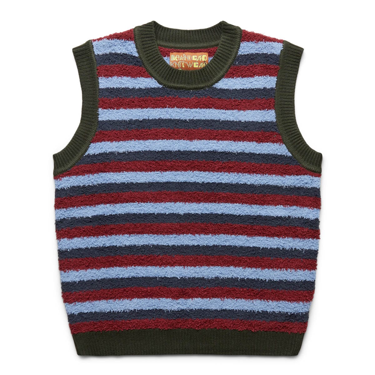 Brain Dead Knitwear TEDDY FUR STRIPED VEST