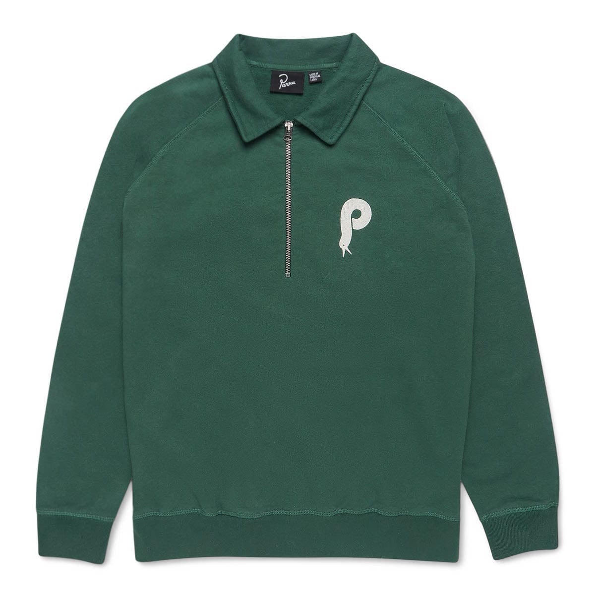 By Parra Outerwear BIRDFACE FRONT P HALF ZIP POLO SWEATSHIRT