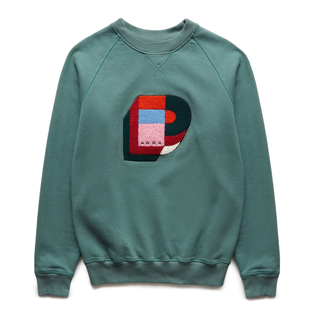 By Parra BUILDING BLOCK LOGO CREW SWEATSHIRT GREEN