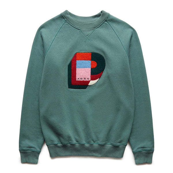 BUILDING BLOCK LOGO CREW SWEATSHIRT GREEN | Bodega