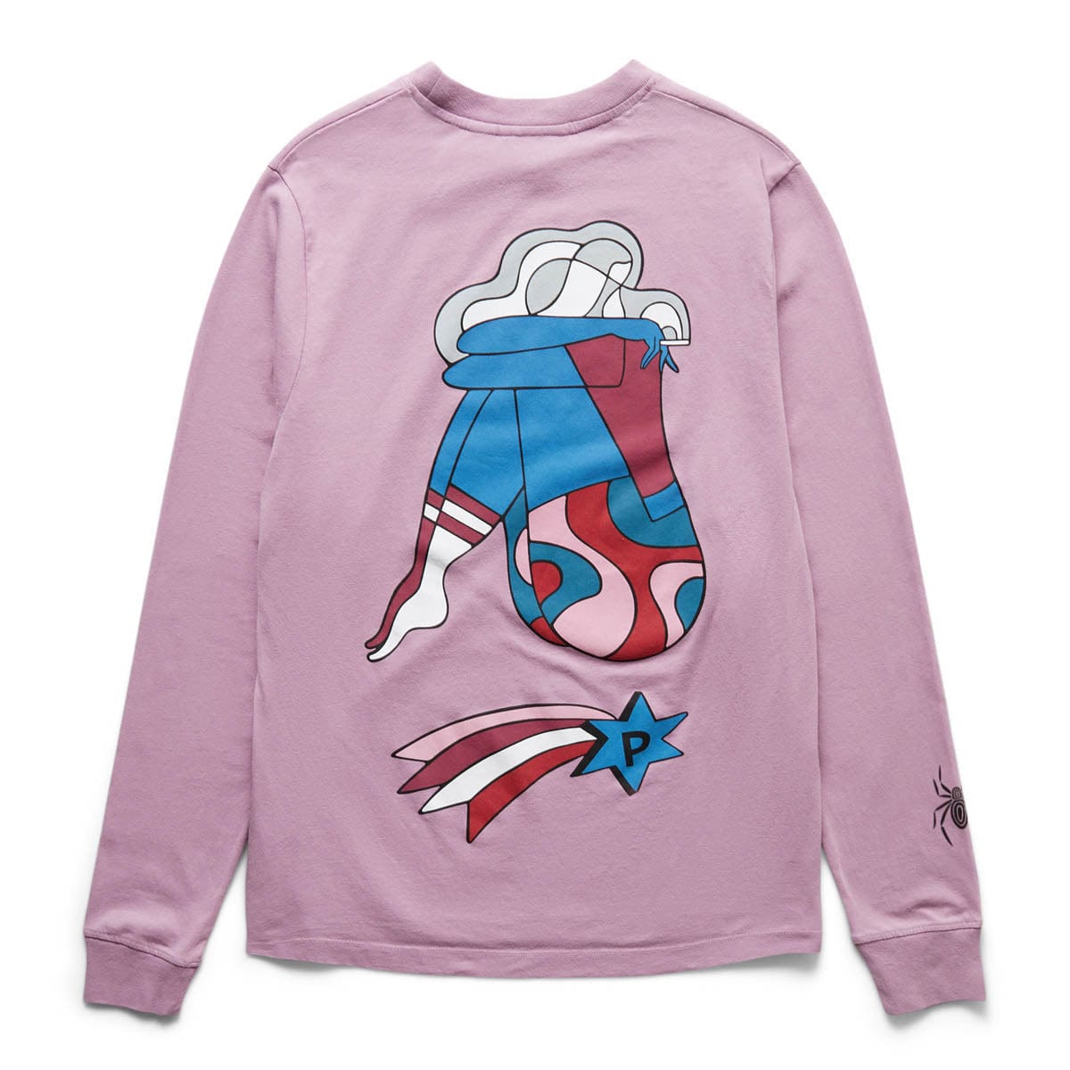 By Parra CLOUDY STAR LONG SLEEVE T-SHIRT LAVENDER