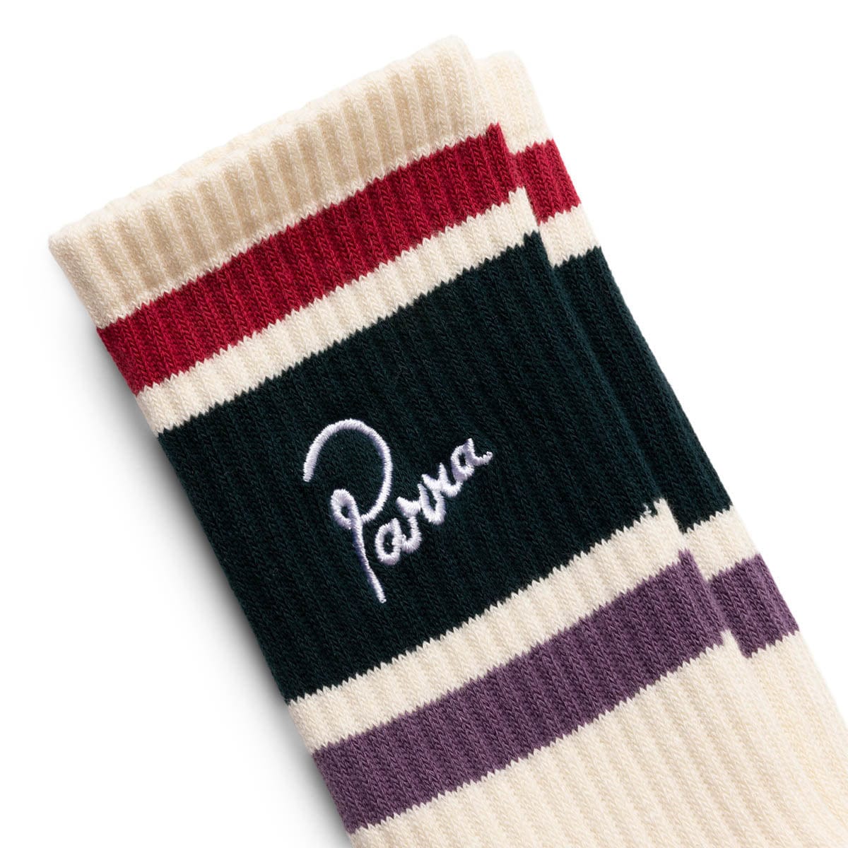 By Parra Socks OFF WHITE / O/S STRIPER LOGO CREW SOCKS