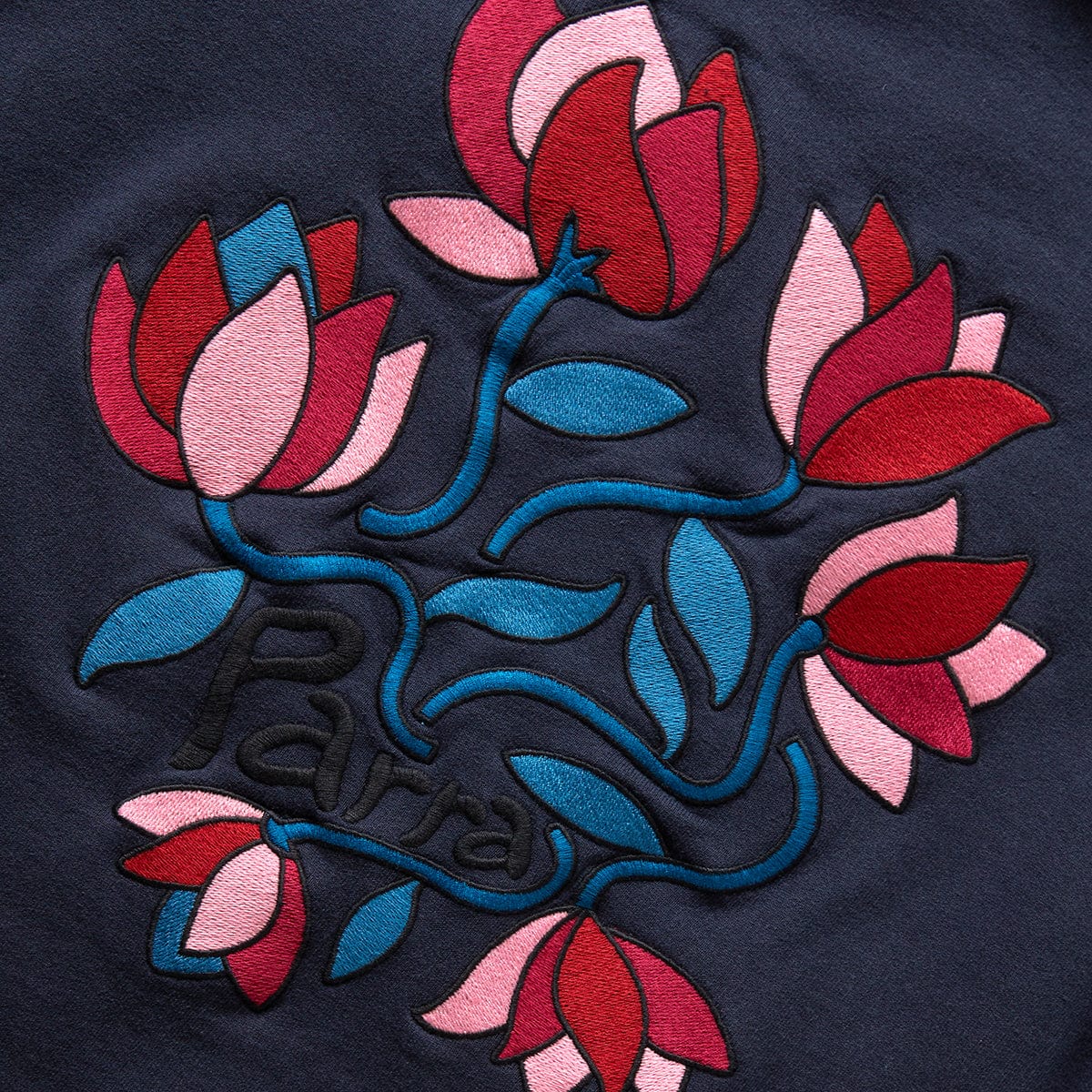 By Parra THE SECRET GARDEN HOODED SWEATSHIRT NAVY BLUE