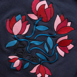 By Parra THE SECRET GARDEN HOODED SWEATSHIRT NAVY BLUE