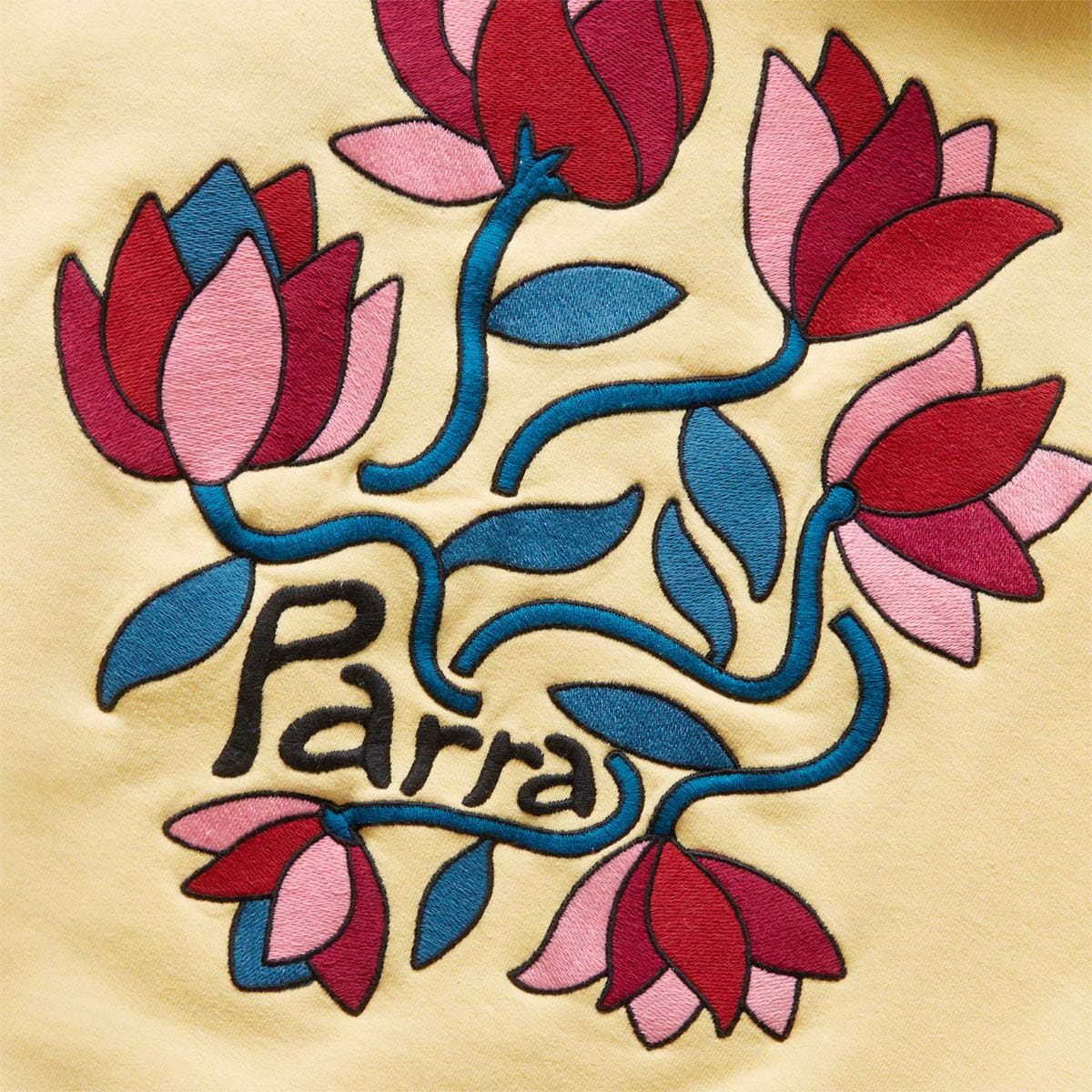 By Parra THE SECRET GARDEN HOODED SWEATSHIRT PALE YELLOW