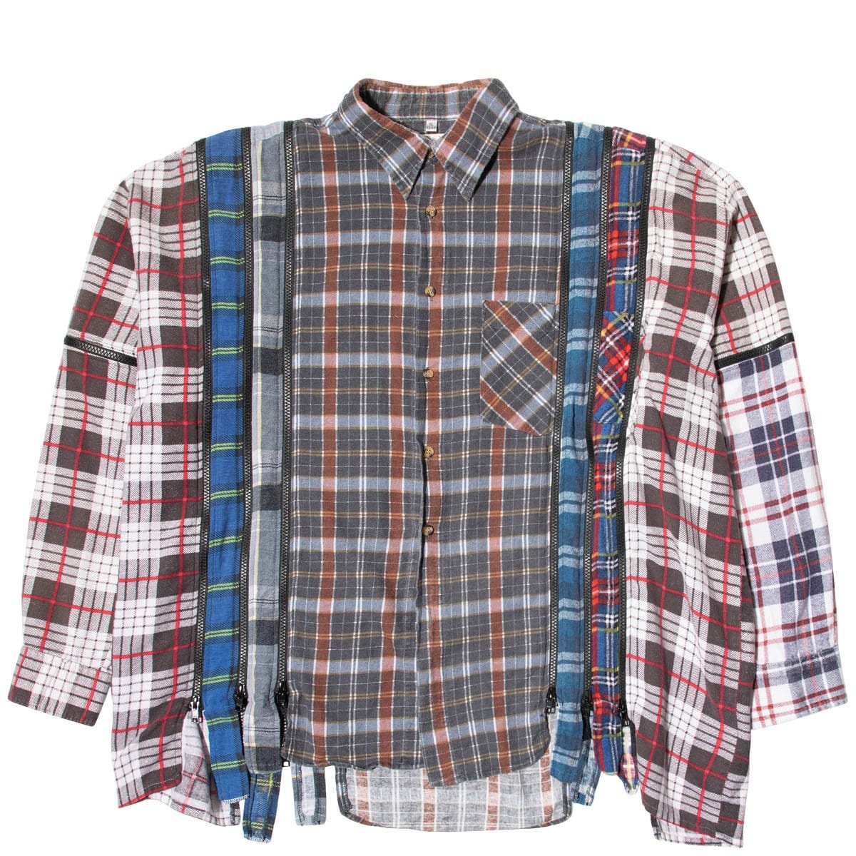 Needles Shirts ASSORTED / O/S 7 CUTS ZIPPED WIDE FLANNEL SHIRT SS21 16
