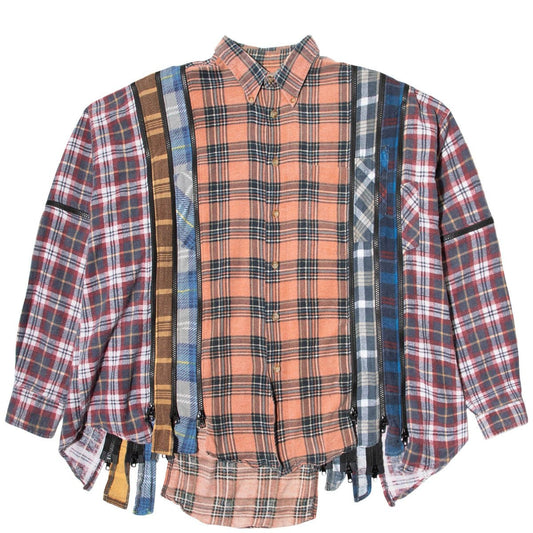 Needles Shirts ASSORTED / O/S 7 CUTS ZIPPED WIDE FLANNEL SHIRT SS21 27