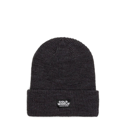 Cold World Frozen Goods Headwear BLACK / O/S WOVEN LABEL BEANIE