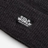 Cold World Frozen Goods Headwear CHARCOAL / O/S WOVEN LABEL BEANIE