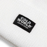 Cold World Frozen Goods Headwear WHITE / O/S WOVEN LABEL BEANIE