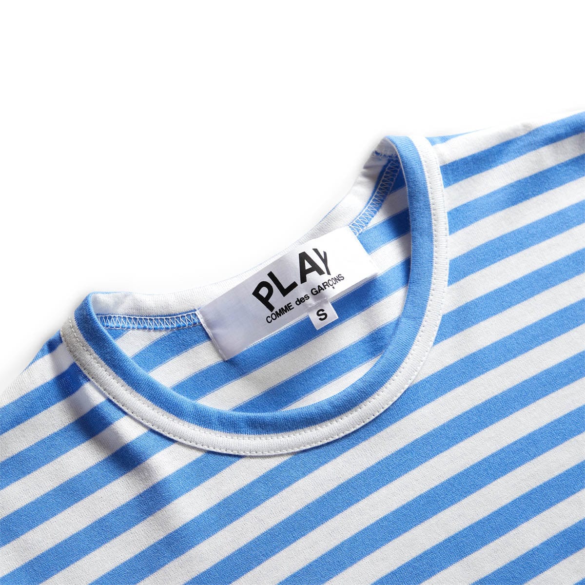 Comme des Garçons Play T-Shirts STRIPED WHITE SLEEVE T-SHIRT