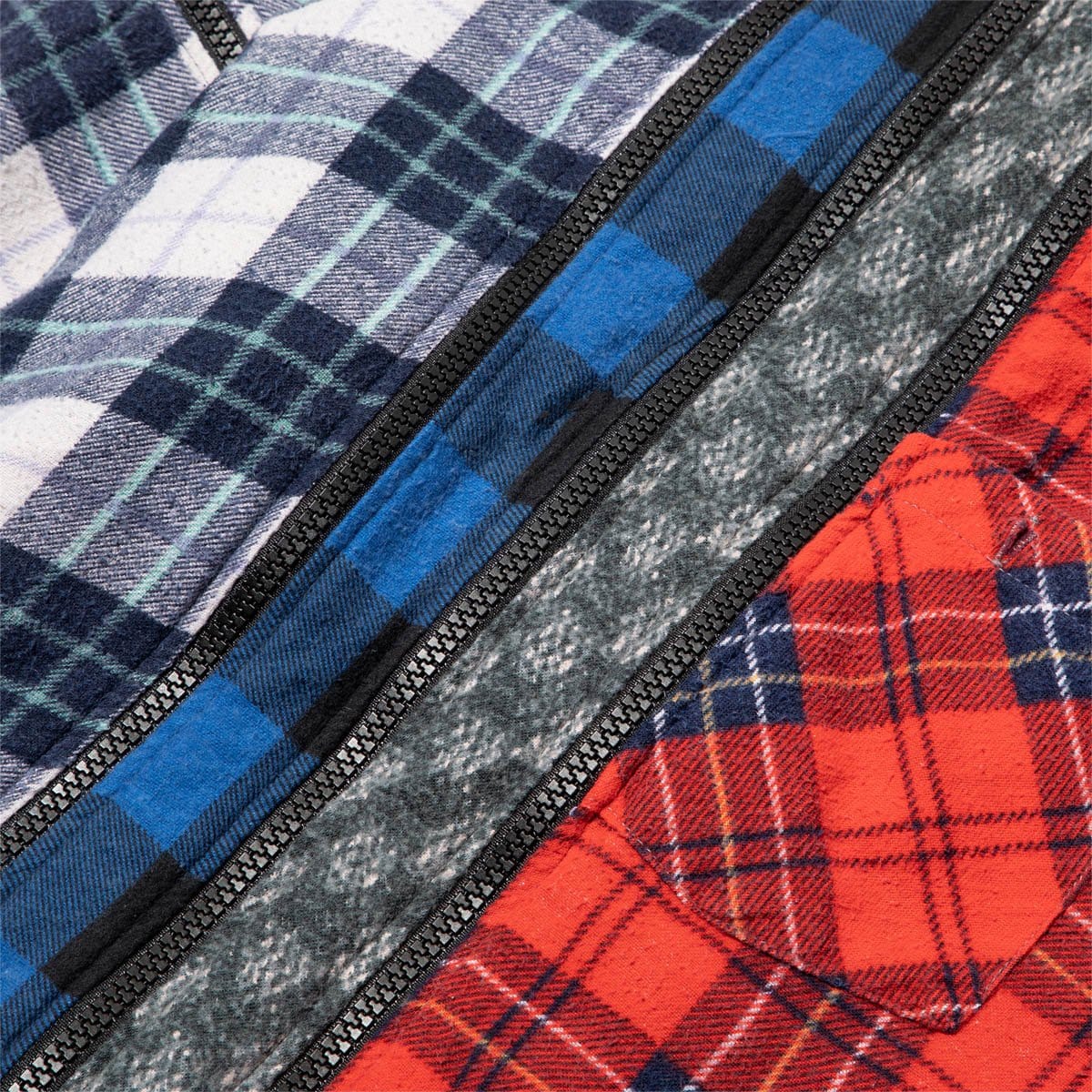 Needles Shirts ASSORTED / O/S 7 CUTS ZIPPED WIDE FLANNEL SHIRT SS21 9